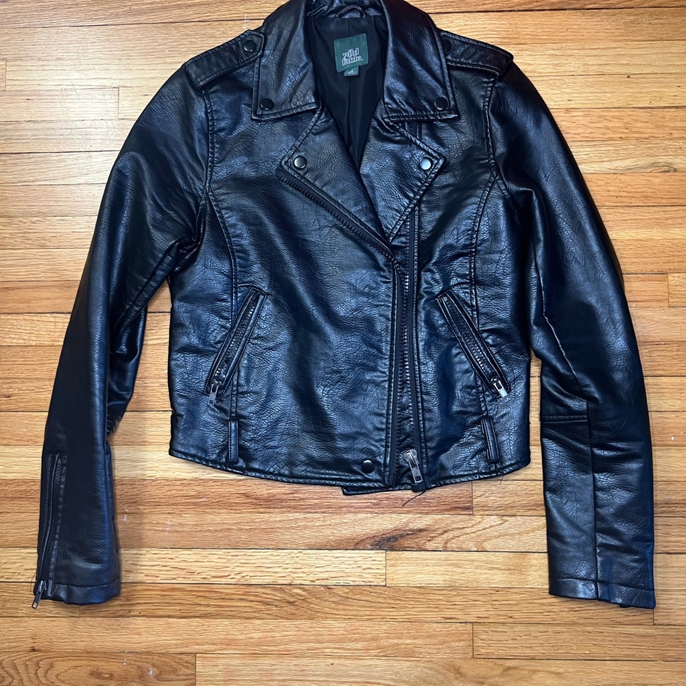 Women's Black Leather Jacket size small